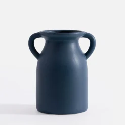 Wazon z uchwytami niebieski 20 cm