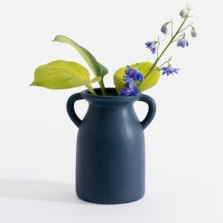 Wazon z uchwytami niebieski 20 cm
