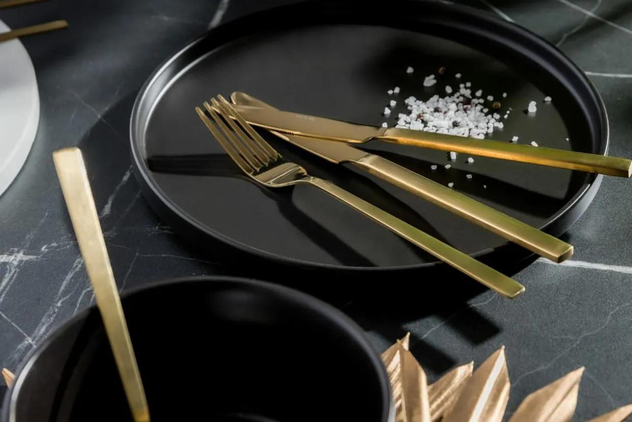 Widelec złoty PIANO GOLD, kpl 3 szt.