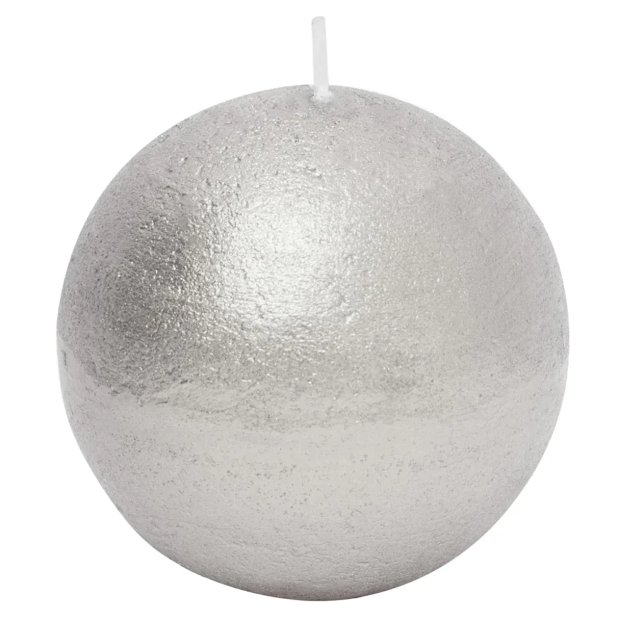 Świeca kula srebrna RUSTIC 8 cm