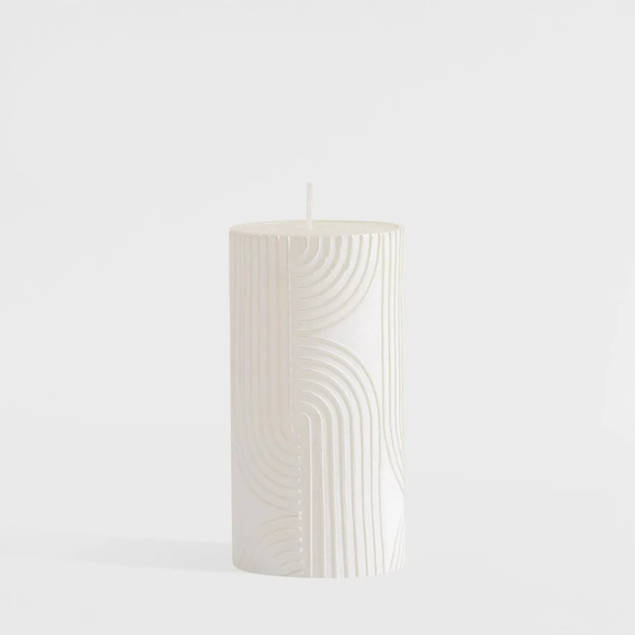 Świeca walec boho biała 6,5x14 cm