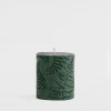 Świeca walec PAPROĆ czarna/zielona 6,5x8 cm