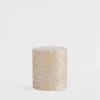 Świeca walec PAPROĆ szampan 6,5x8 cm