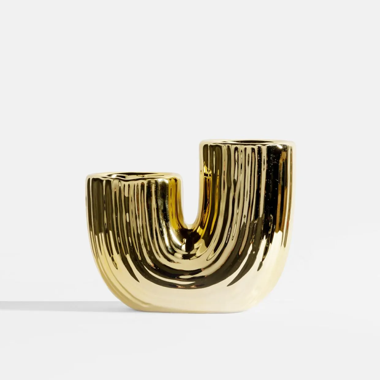 Świecznik dekoracyjny złoty na 2 wkłady tealight