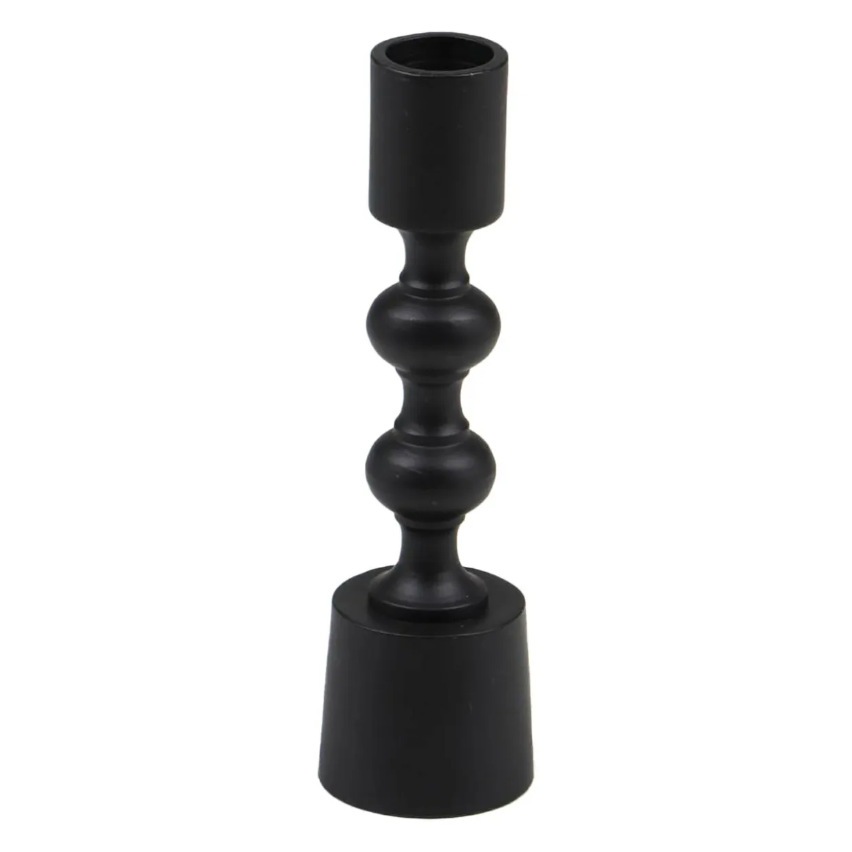 Świecznik na jedną świecę czarny 16 cm