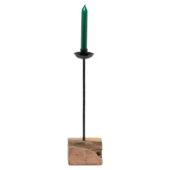 Świecznik na świecę stożkową drewniany 38,5 cm