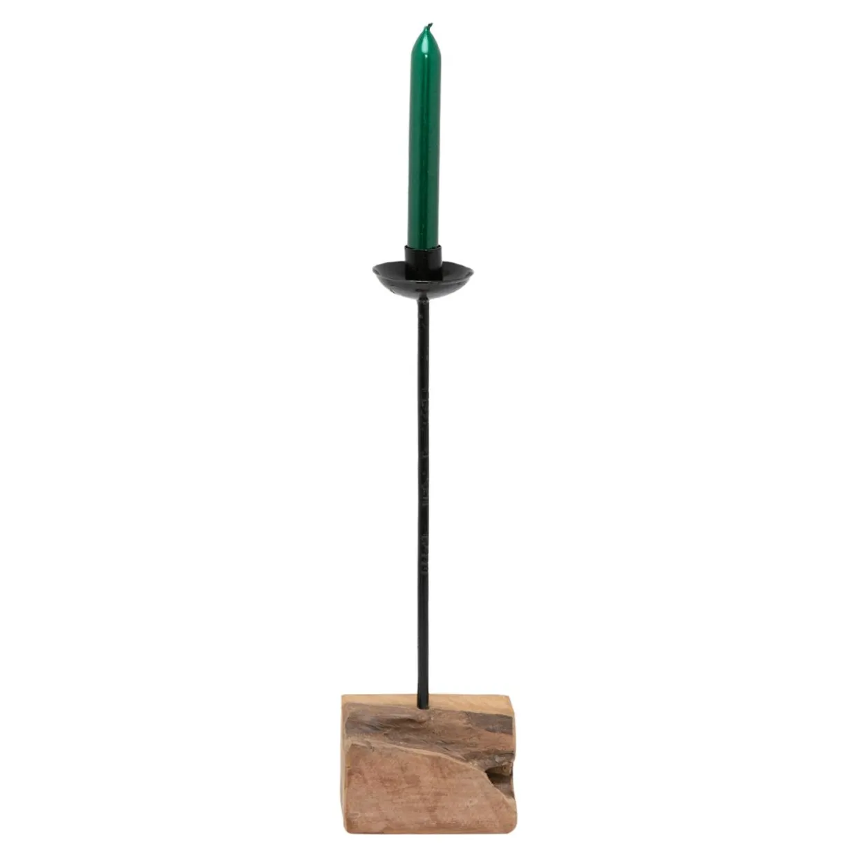Świecznik na świecę stożkową drewniany 38,5 cm