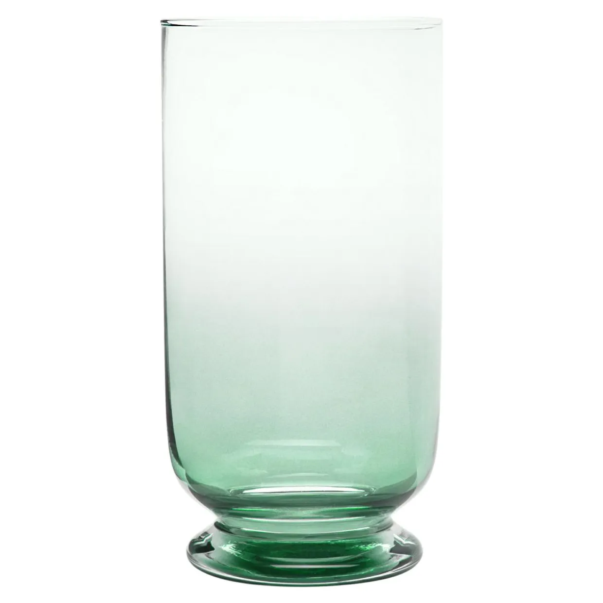 Świecznik szklany PLAMA OMBRE zielony 23 cm