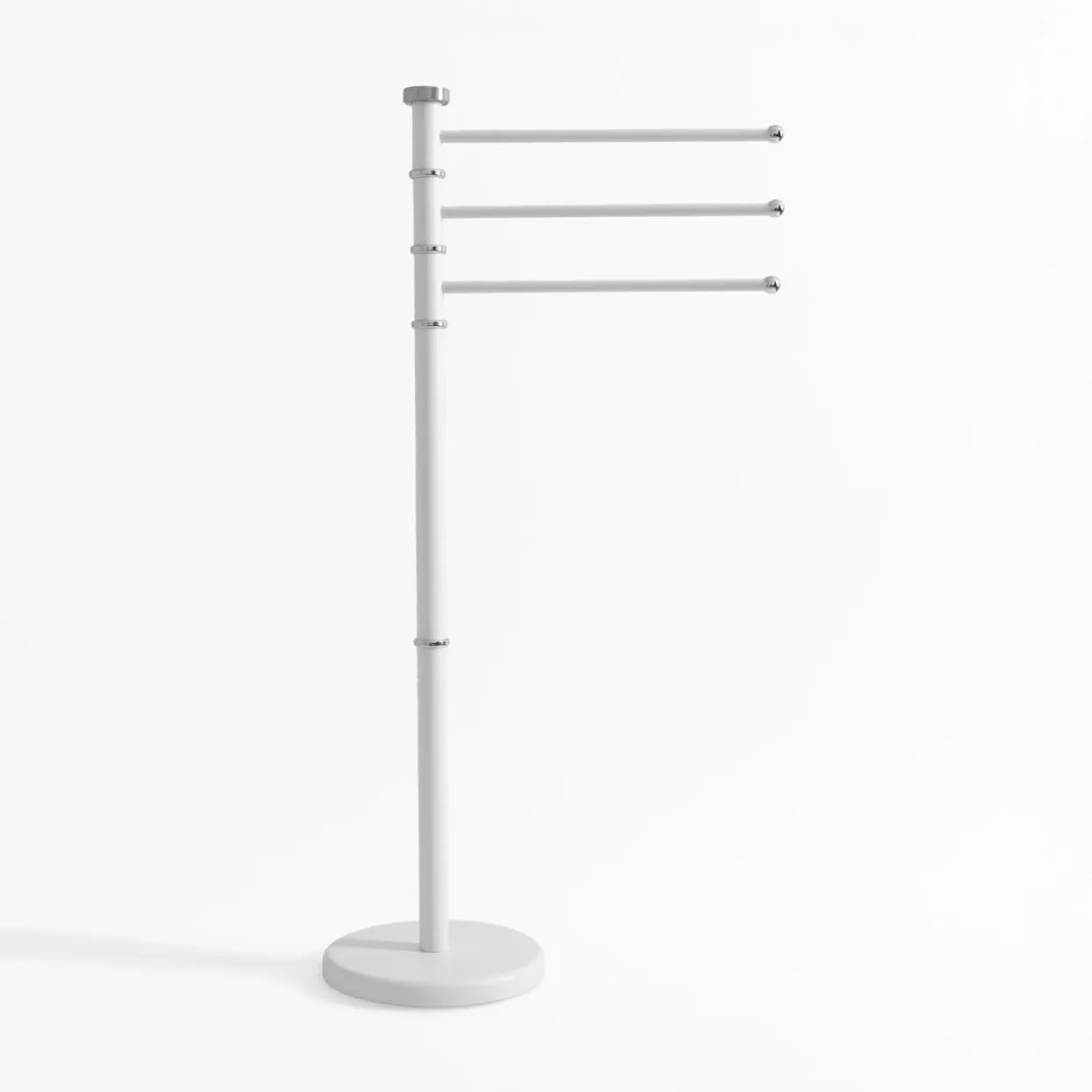 Wieszak na ręczniki stojący biały 90 cm