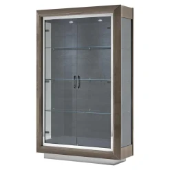 Witryna 125 cm z oświetleniem ELITE DAY srebrna brzoza