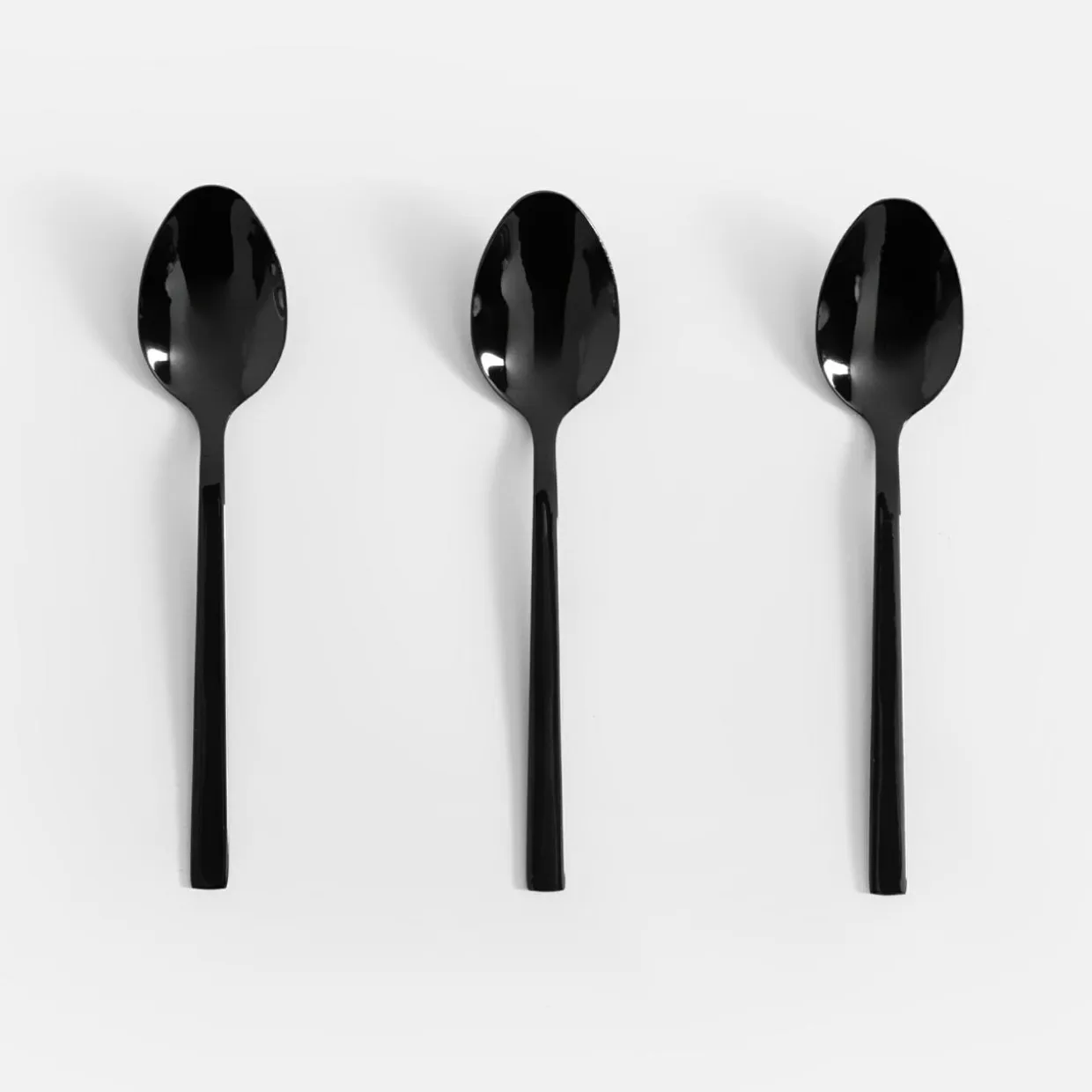 Łyżeczka do herbaty PIANO SHINY BLACK, 3 sztuki