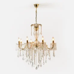 Żyrandol świecznikowy retro złoty CHATEAU 70 cm