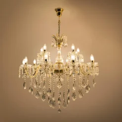 Żyrandol świecznikowy retro złoty CHATEAU 100 cm