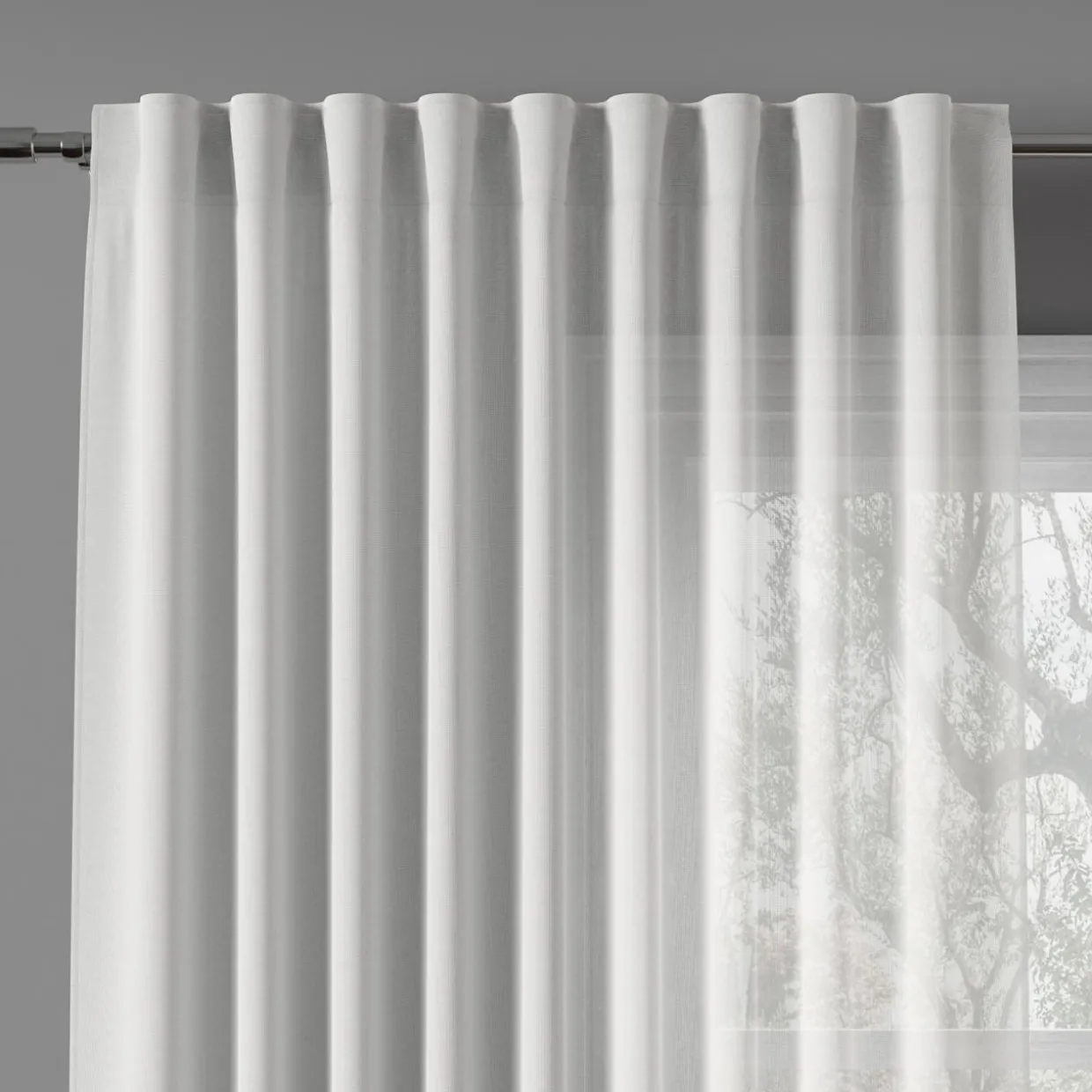 Zasłona do salonu biała BASIC 145x260 cm