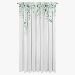 Zasłona do salonu biało-zielona BETSY 350x250 cm