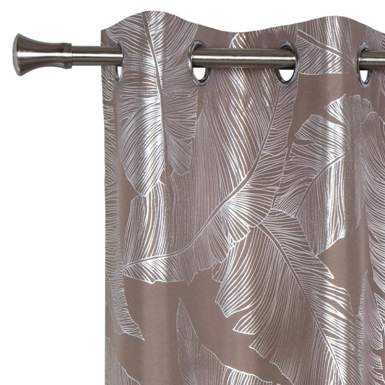 Zasłona do salonu na przelotkach taupe VANUA 140x260 cm