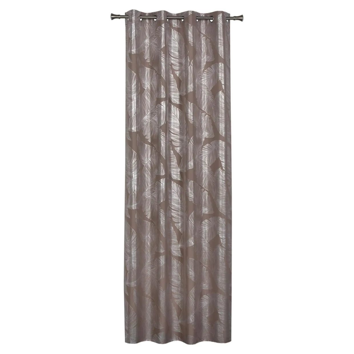 Zasłona do salonu na przelotkach taupe VANUA 140x260 cm
