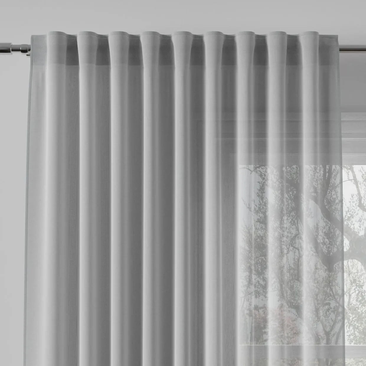 Zasłona do salonu pastelowy szary BASIC 145x250 cm