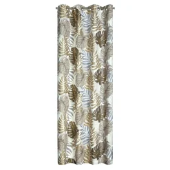Zasłona do salonu w liście brązowo-złota KORFU 140x250 cm