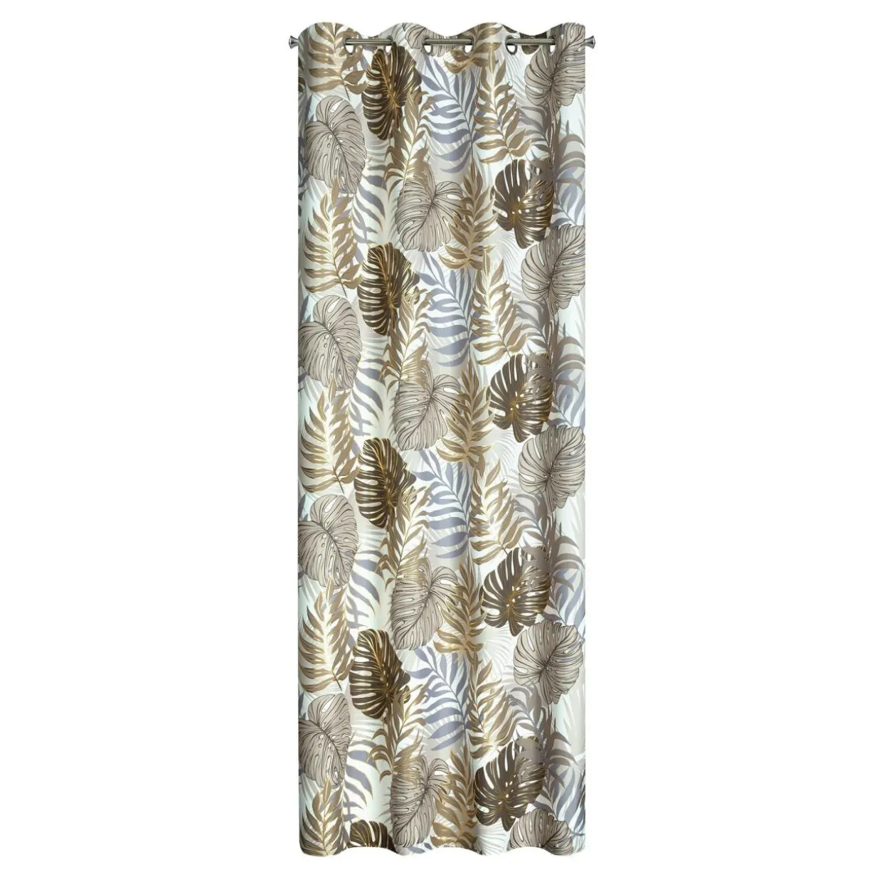 Zasłona do salonu w liście brązowo-złota KORFU 140x250 cm
