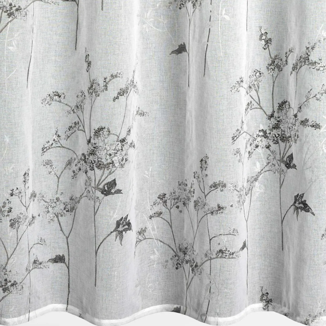 Zasłona na przelotkach biało-srebrna SERMA 140x250 cm