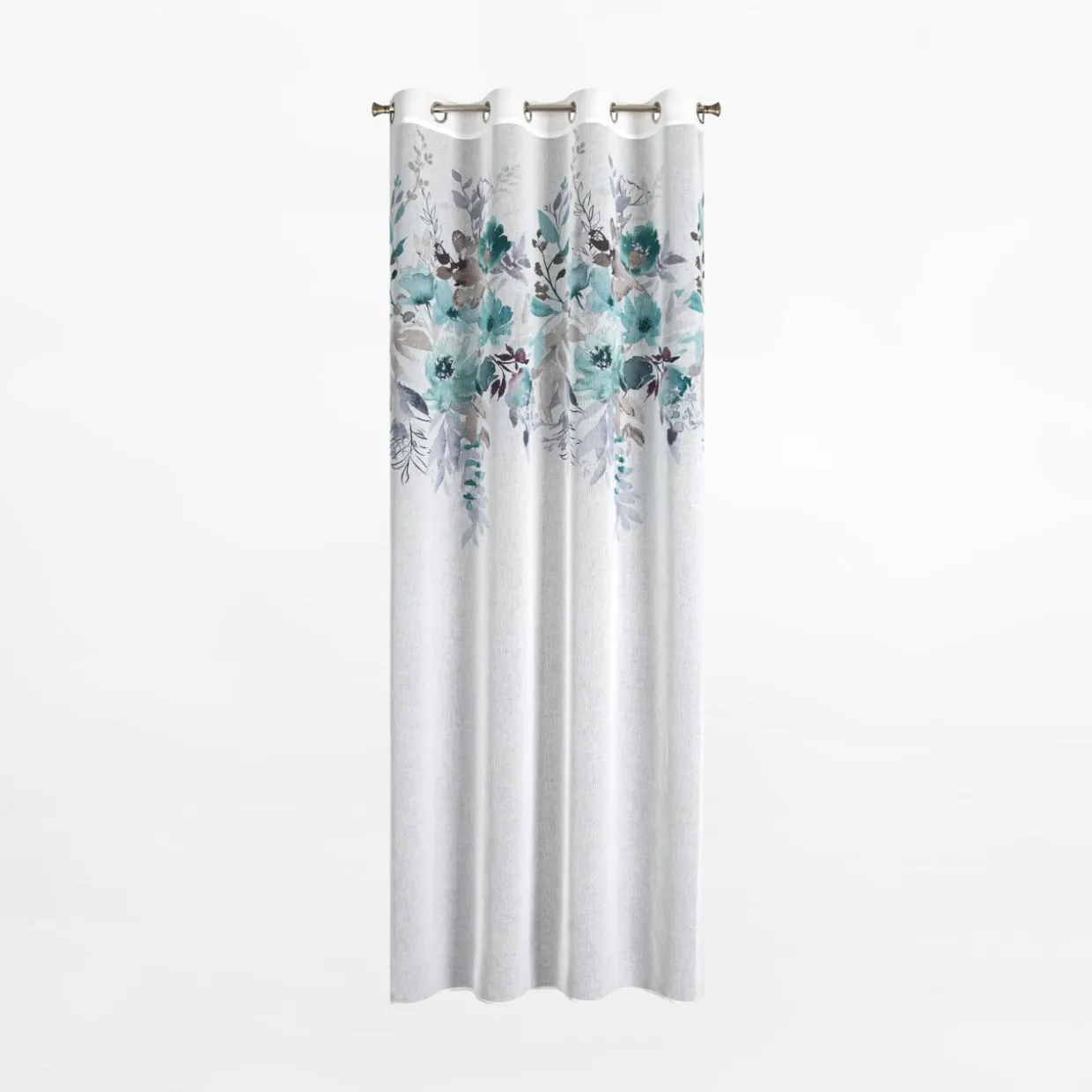 Zasłona na przelotkach biało-turkusowa GRETA 140x250 cm