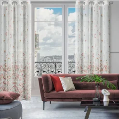 Zasłona na przelotkach biało-różowa SONIA 140x250 cm