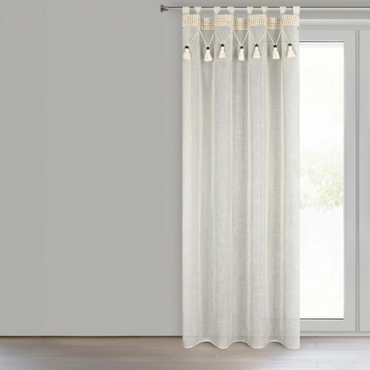 Zasłona na szelkach naturalna GRETA 135x250 cm