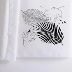 Zasłona prysznicowa w czarne liście ROSA 180x180 cm