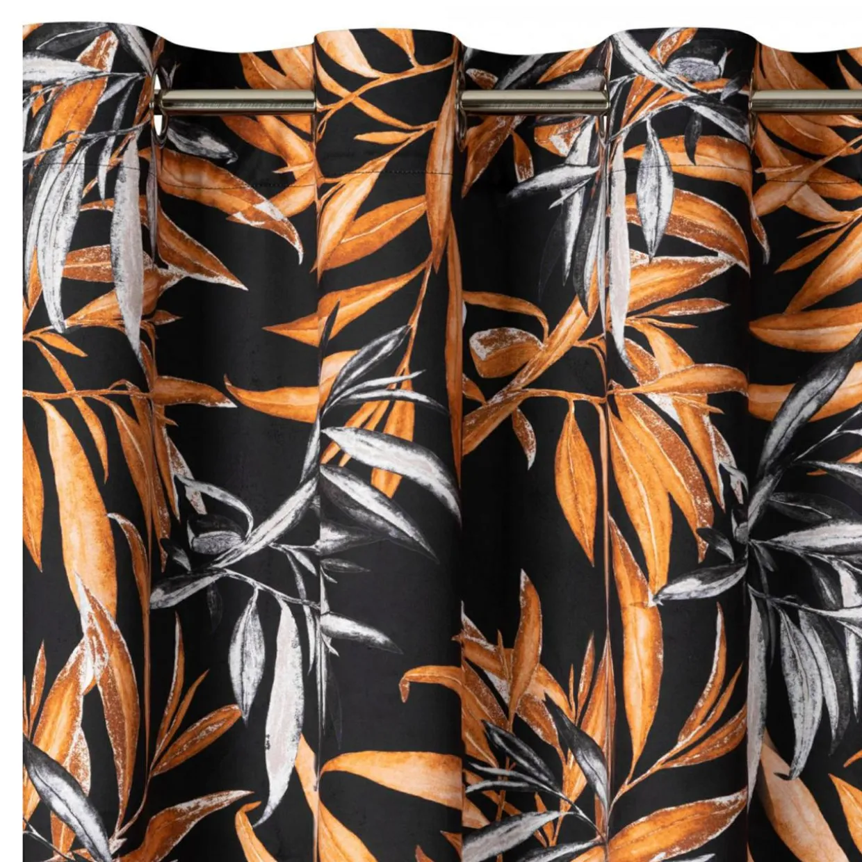 Zasłona welurowa czarno-ruda Pierre Cardin ZOJA 140x250 cm