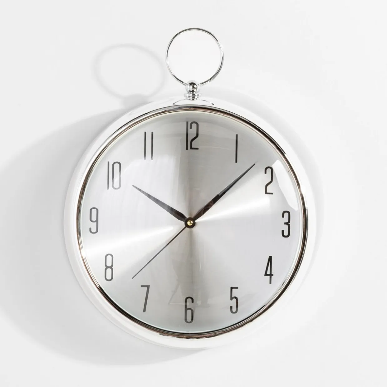 Zegar na ścianę srebrny 35 cm