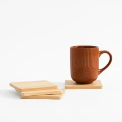Zestaw 4 podstawek bambusowych 10 cm