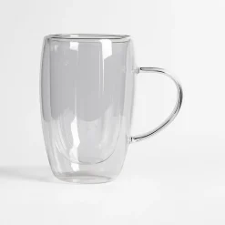 Zestaw 2 szklanek termicznych z podwójną ścianką z uchem 400 ml