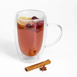 Zestaw 2 szklanek termicznych z podwójną ścianką z uchem 400 ml