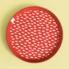 Zestaw 4 talerzy plastikowych czerwony, 21 cm