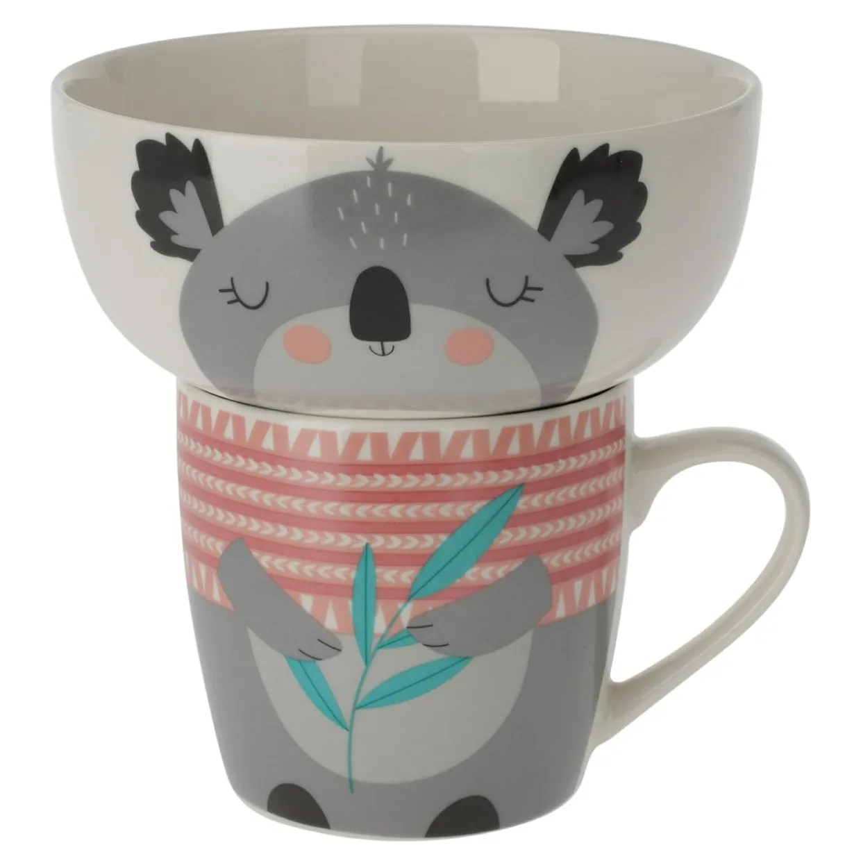 Zestaw dziecięcy miseczka i kubek porcelana MIX
